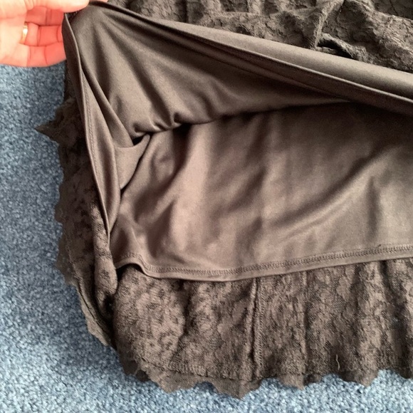 Susan Graver Black Lace Floral Lined Maxi Skirt - Picture 3 of 7